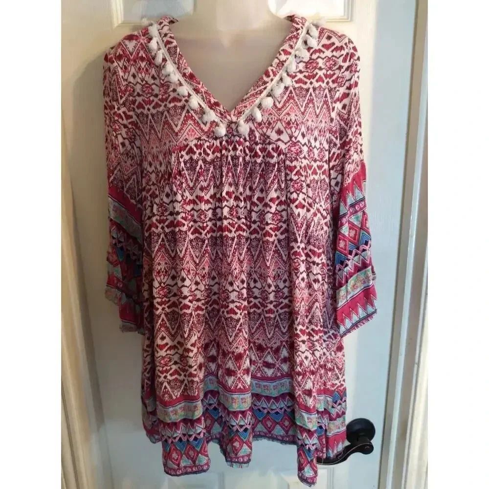 Michael Michael Kors Top Multicolored Boho Tassels Sz S Bust 34 Length 30